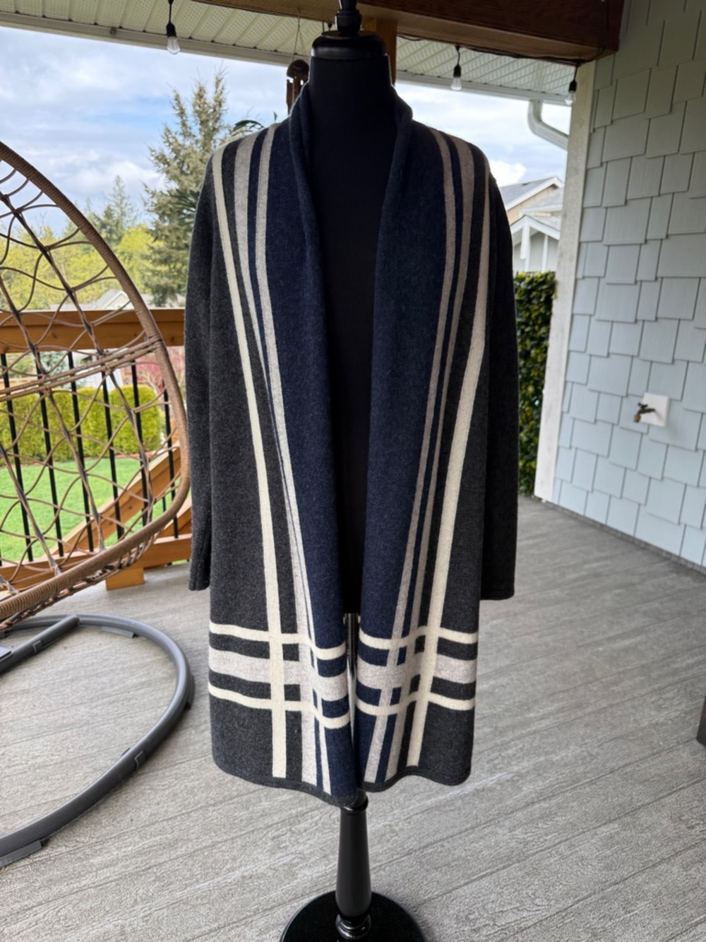 Two Danes | Lambs Wool Color Block Open Cardigan